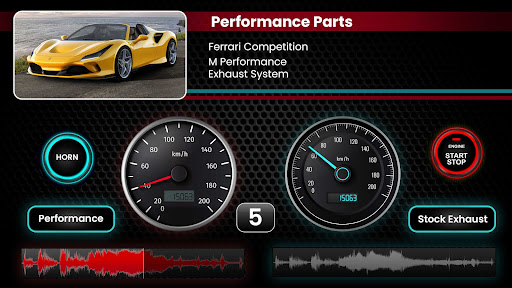 ガスペダルと速度計を使用した車のサウンドエフェクト PC版