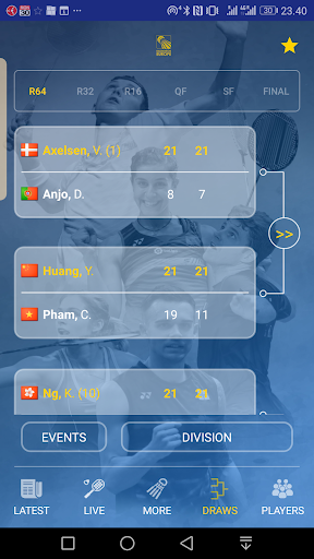 Badminton Live - rank & scores PC