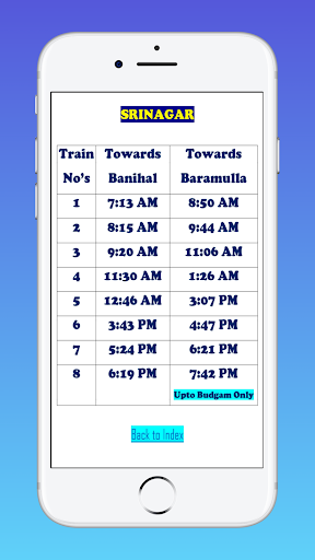 Kashmir Train Timings PC