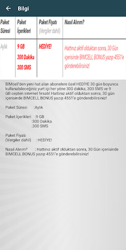 Bimcell Tarife PC