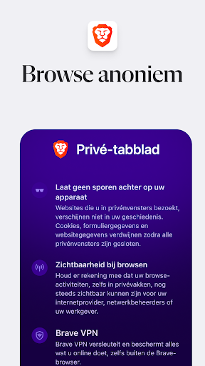 Brave privé-webbrowser