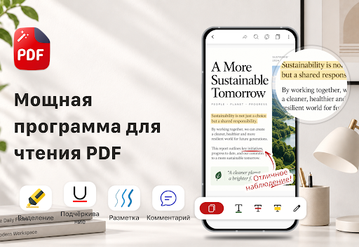 AI PDF Ридер и Редактор ПК