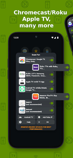 Trasmetti TV+ Chromecast Roku PC