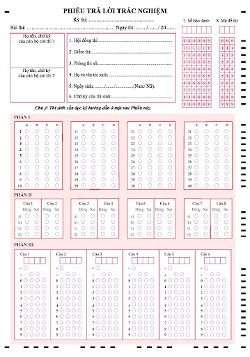 Chấm thi trắc nghiệm QM2025 PC