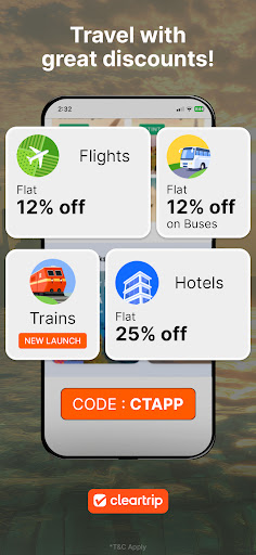 Cleartrip Hotels, Flights, Bus پی سی