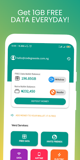 Vend: Earn 1GB Data Daily PC
