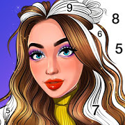 Color By Number, Glitter coloring book Girly Color