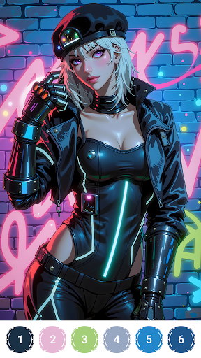 Cyber Anime Color by Numbers PC