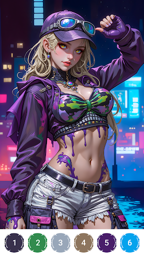 Cyber Anime Color by Numbers PC
