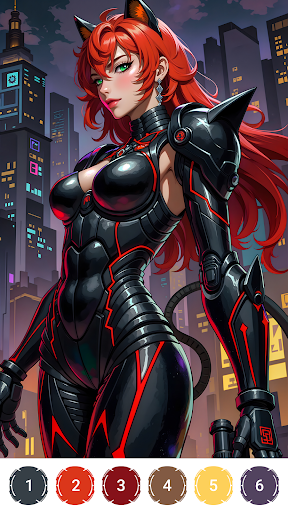Cyber Anime Color by Numbers PC