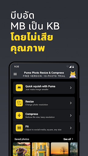 Puma: บีบรูป & ปรับขนาดรูปภาพ PC