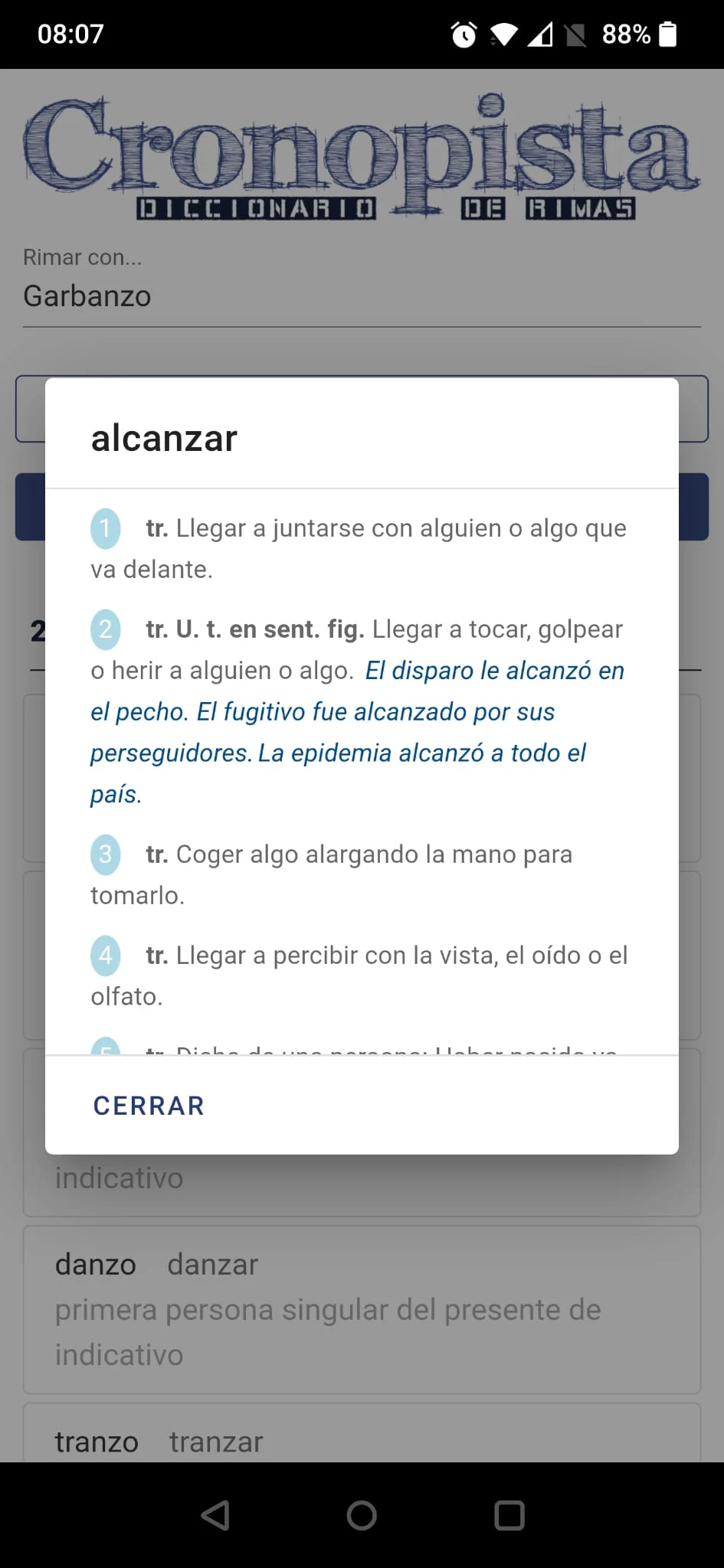 Cronopista diccionario rimas PC