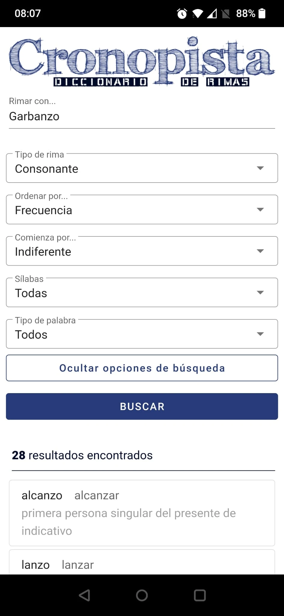 Cronopista diccionario rimas PC