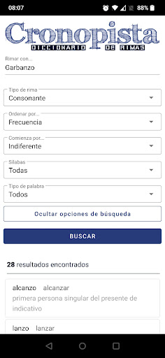 Cronopista diccionario rimas