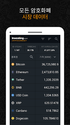 인베스팅닷컴: 암호화폐 데이터 & 뉴스 PC
