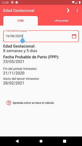 Edad Gestacional (del bebe) PC