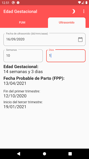 Edad Gestacional (del bebe) PC