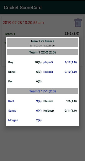 Cricket Scorecard PC