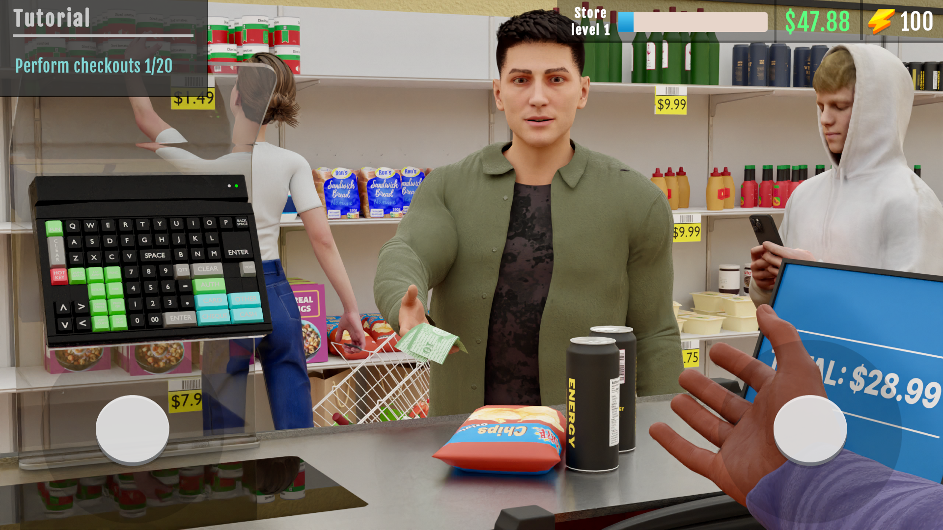 Supermarket management simulator