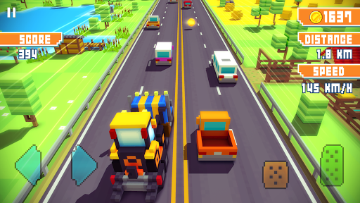 Blocky Highway: Traffic Racing الحاسوب