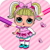 Cute Dolls Gliter Coloring Pages PC