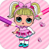 Cute Dolls Gliter Coloring Pages