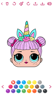 Cute Dolls Gliter Coloring Pages PC