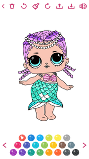Cute Dolls Gliter Coloring Pages