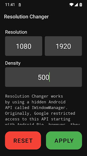 Resolution Changer — Uses ADB