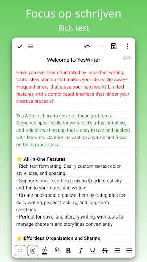 YesWriter: Schrijven, Notities