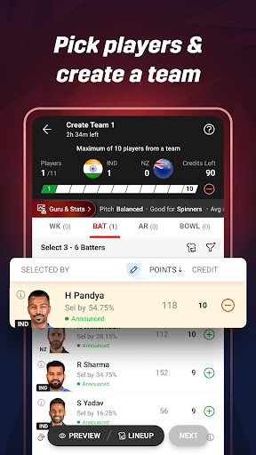 Dream11: Fantasy Cricket App PC