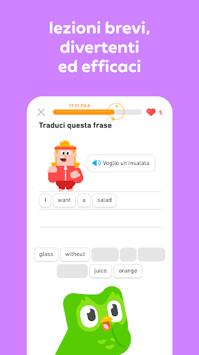 Impara l'inglese con Duolingo PC