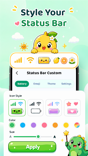 Emoji Battery Status Bar