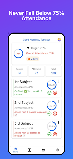 BunkWise: Attendance Bunk Calc PC