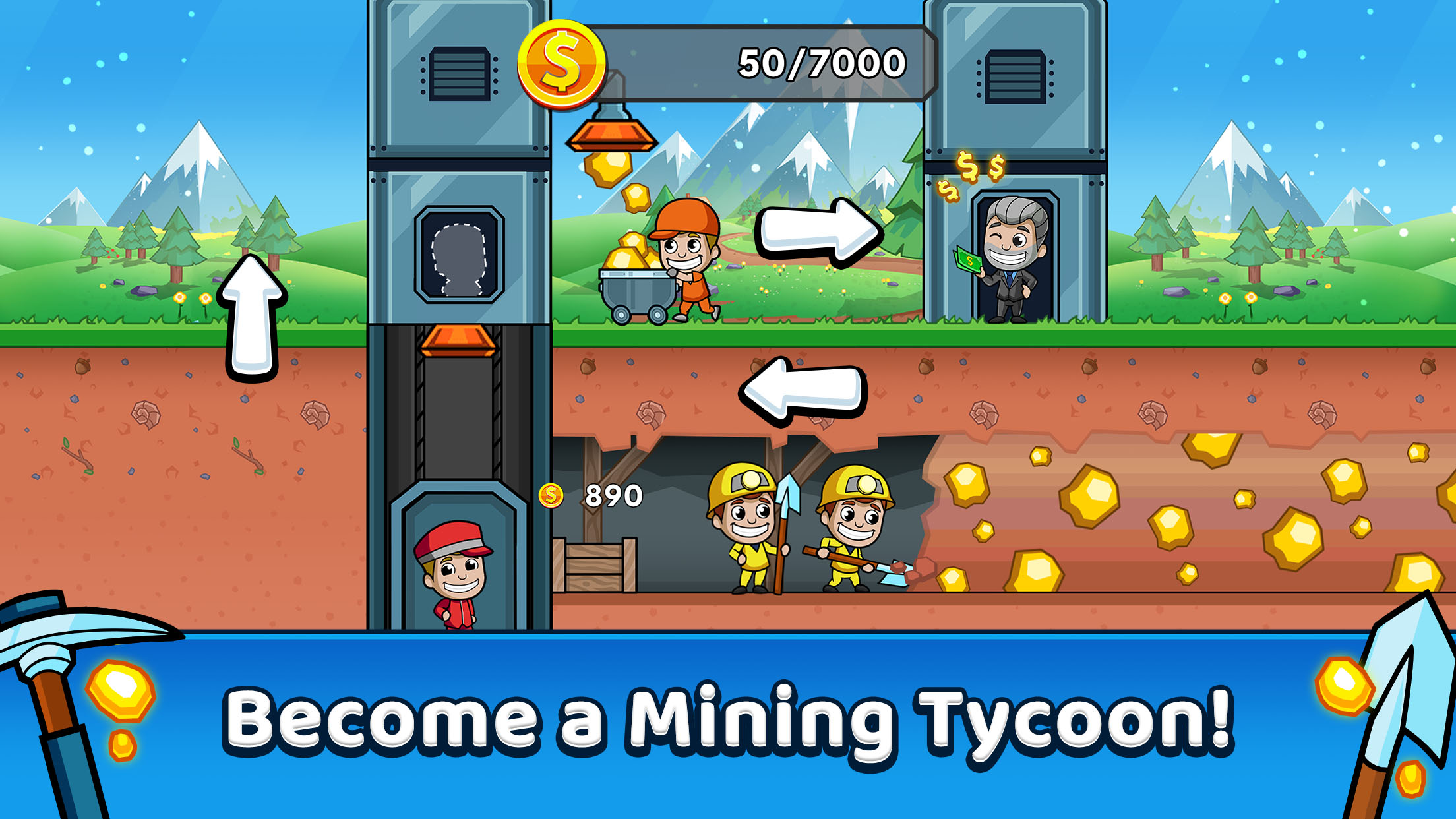 Idle Miner Tycoon 『ざくざくキング：採掘王国』 PC版