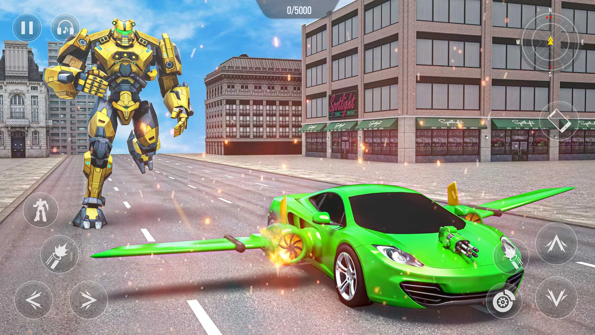 Flying Car Robot Shooting Game PC