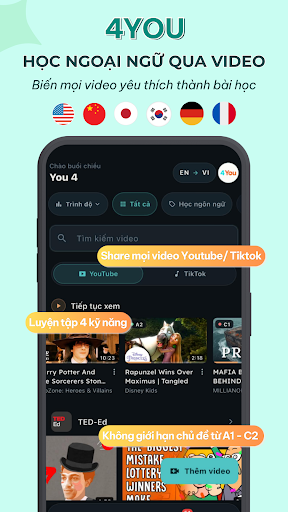 4You: Học ngoại ngữ qua video PC