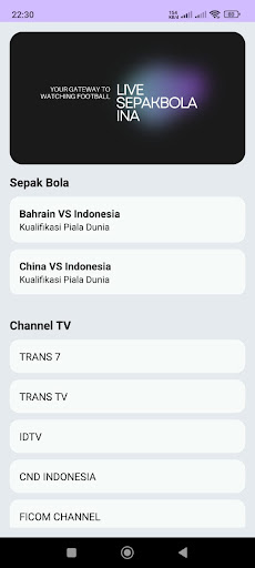 Live Sepakbola - TV INDONESIA PC