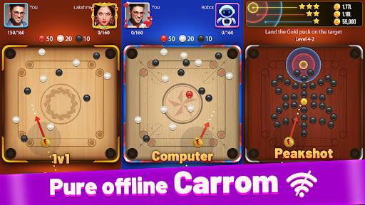 Carrom Lite-Board Offline Game