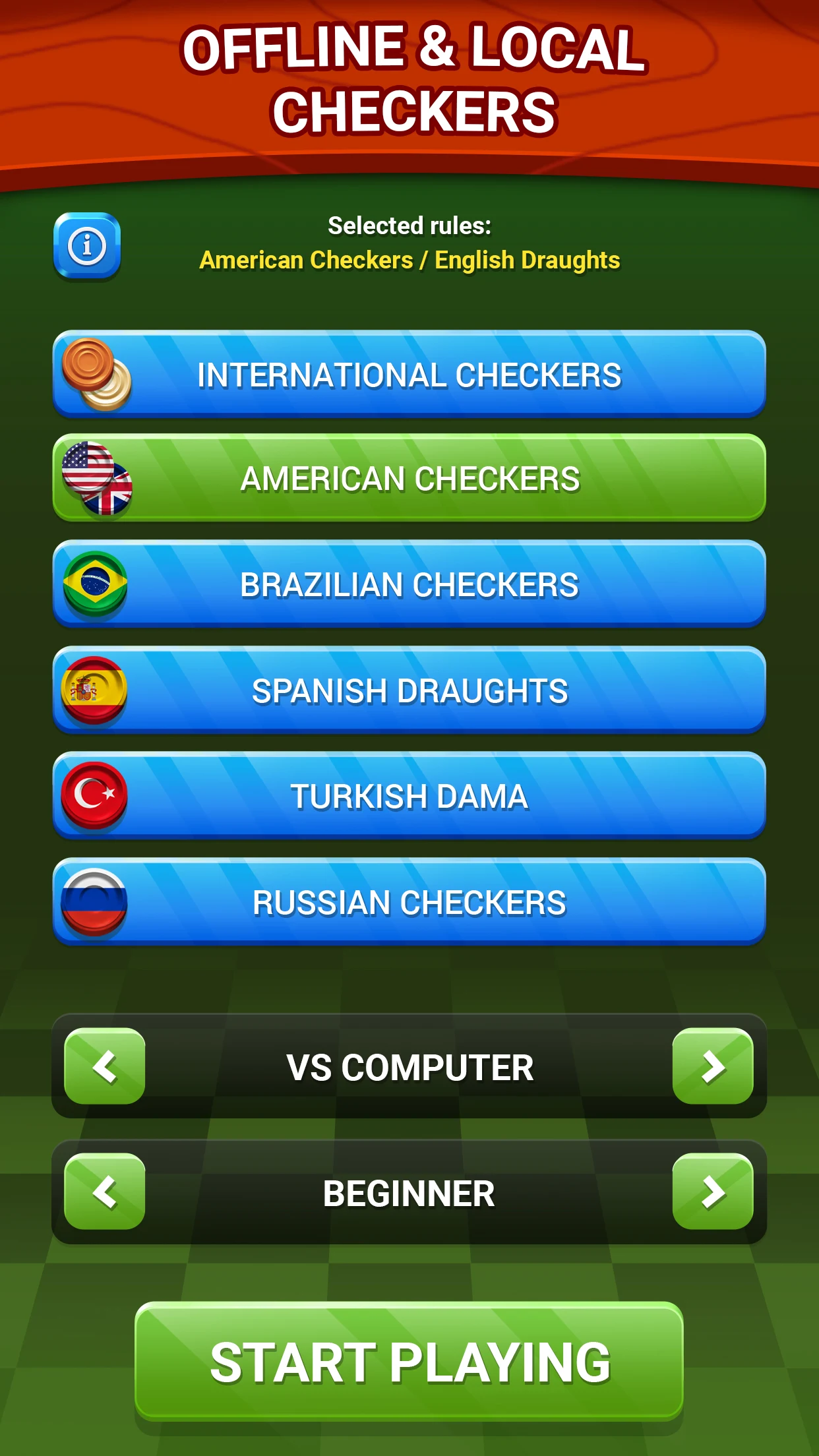 Checkers - Online & Offline PC