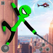 Flying Stickman Rope Hero: Flying Hero: Crime City