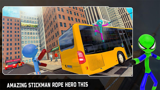 Flying Stickman Rope Hero: Flying Hero: Crime City PC