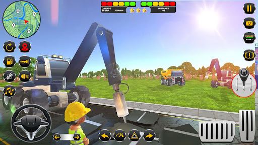 komputer Road Construction Excavator 3D
