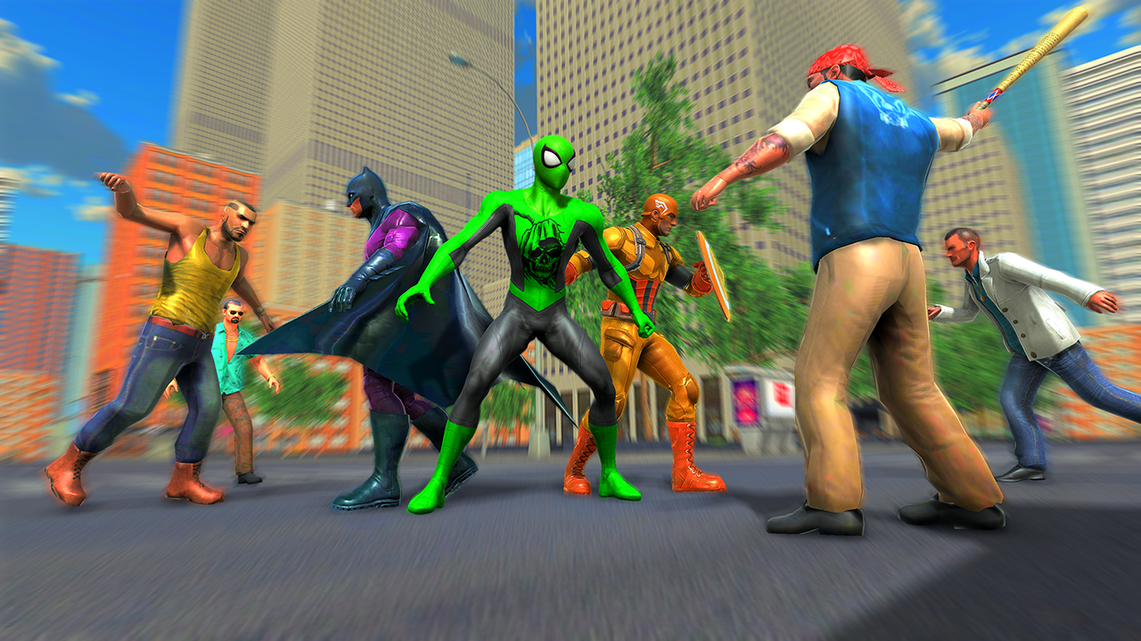 Download Green Superhero Rope Man Fight on PC with MEmu