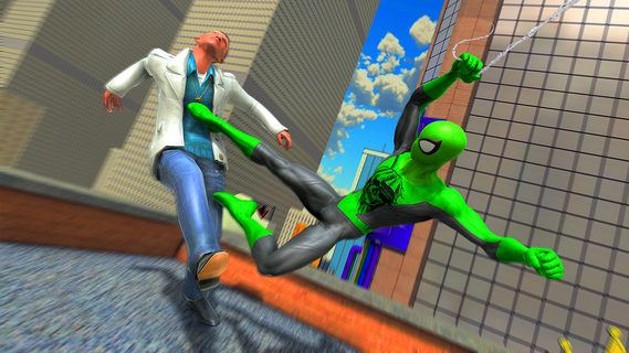 Green Superhero Rope Man Fight PC