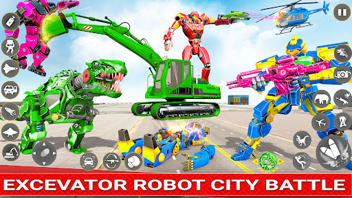 Excavator Robot War - Car Game