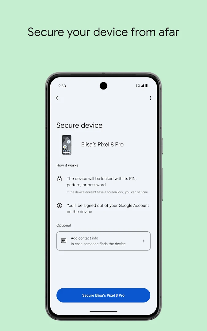 خدمة العثور على جهازي من Google الحاسوب