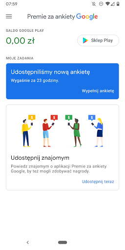 Premie za ankiety Google