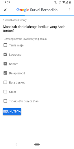 Google Survei Berhadiah