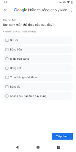 Google Phần thưởng cho ý kiến